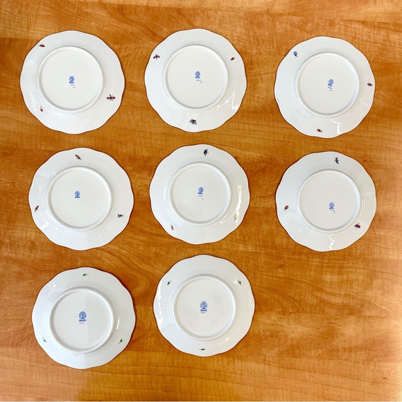 Vintage Herend 8 pieces, Rothschild Birds & Kitty Flowers Dessert/Salad Plates. - Picture 3 of 3